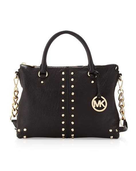 michael kors shiny black purse|michael kors shoulder bag brown.